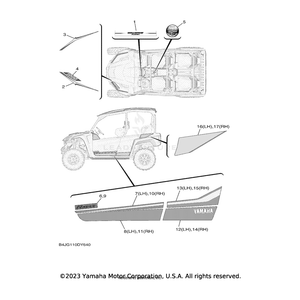 Emblem 1 (LH) by Yamaha B4J-F163G-40-00 OEM Hardware B4J-F163G-40-00 Off Road Express