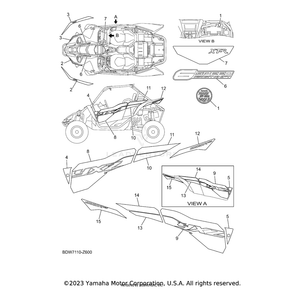 Emblem 1 (LH) by Yamaha BDW-F163G-30-00 OEM Hardware BDW-F163G-30-00 No Longer Available