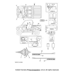 Emblem 2 by Yamaha BHF-F163H-20-00 OEM Hardware BHF-F163H-20-00 Off Road Express