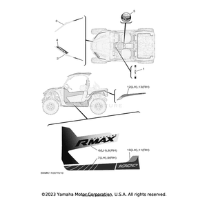 Emblem 2 (RH) by Yamaha B4J-F1782-70-00 OEM Hardware B4J-F1782-70-00 Off Road Express