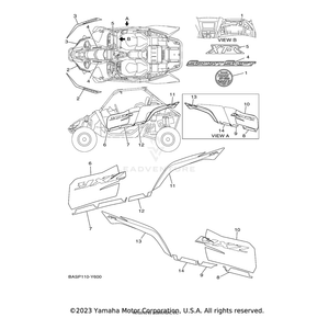 Emblem 2 (RH) by Yamaha BDW-F163H-00-00 OEM Hardware BDW-F163H-00-00 Off Road Express