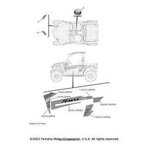 Emblem 6 (LH) by Yamaha B4M-F1786-60-00 OEM Hardware B4M-F1786-60-00 Off Road Express