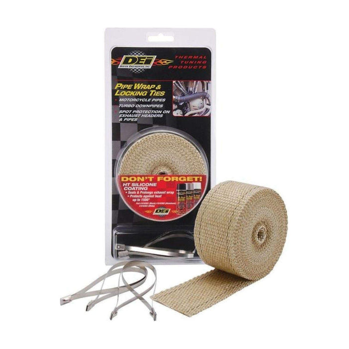 Exhaust Wrap & Locking Ties Kit Tan 2" x 25' by DEI