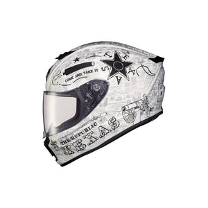 Exo-R420 Full-Face Helmet Lone Star by Scorpion Exo 42-1717 Full Face Helmet 75-11782X Western Powersports 2X / White