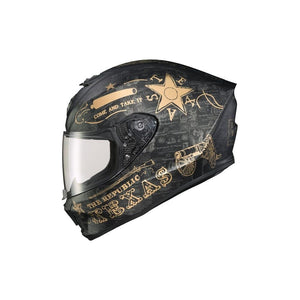 Exo-R420 Full-Face Helmet Lone Star by Scorpion Exo 42-1727 Full Face Helmet 75-11792X Western Powersports 2X / Black/Gold