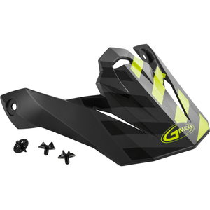 Fame MX-86 Visor w/Screws by GMAX G086071 Helmet Shield 72-3968 Western Powersports Drop Ship Dark Grey/Hi-Vis Yellow