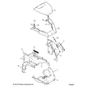 Fender Flare Frt Right Side Glo by Polaris 2636176-070 OEM Hardware P2636176-070 Off Road Express