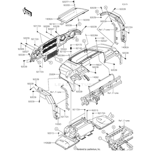 Fender-Front,D.R.Red by Kawasaki 35004-0335-16L OEM Hardware 35004-0335-16L Off Road Express Drop Ship