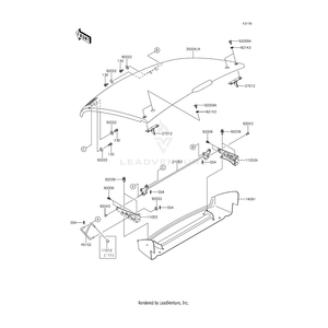 Fender-Front,Hood,Cam by Kawasaki 35004-0036-16P OEM Hardware 35004-0036-16P Off Road Express Drop Ship