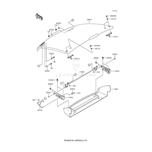 Fender-Front,Hood,S.B by Kawasaki 35004-0029-839 OEM Hardware 35004-0029-839 Off Road Express Drop Ship