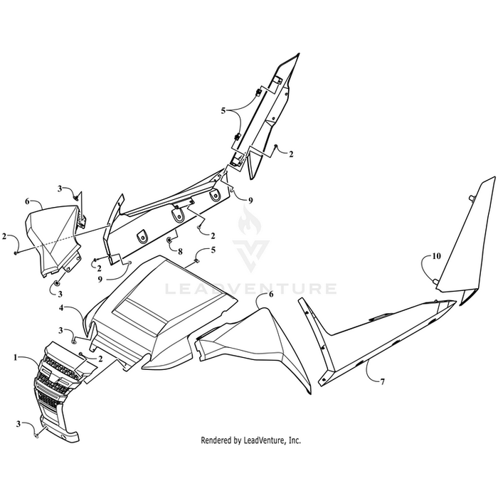 Fender, Front - Left - Gray By Arctic Cat