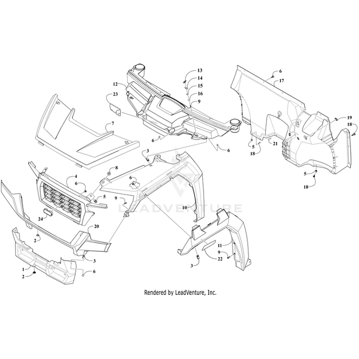 Fender, Front - Left - Green By Arctic Cat