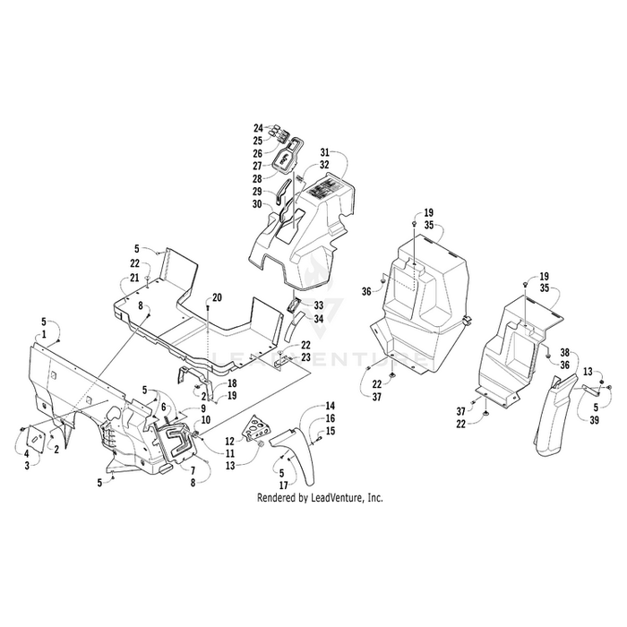 Fender, Front - Left Met Gray By Arctic Cat