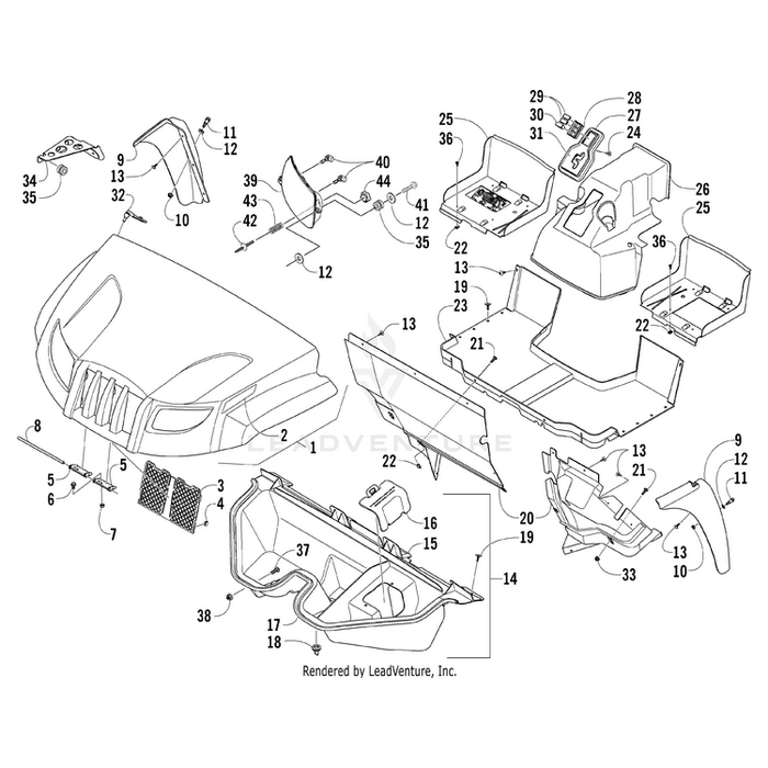 Fender,Front Rh-Silver By Arctic Cat