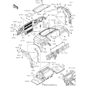 Fender-Front,T.Green by Kawasaki 35004-0335-42S OEM Hardware 35004-0335-42S Off Road Express Drop Ship