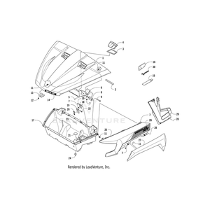 Fender, Inner Front - Left - Black By Arctic Cat 5506-937 OEM Hardware 5506-937 Off Road Express Drop Ship