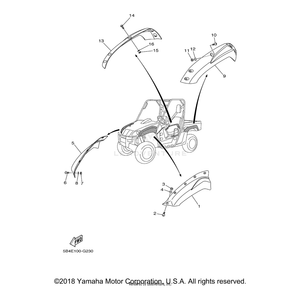 Fender, Over 2 by Yamaha 5B4-F1555-00-00 OEM Hardware 5B4-F1555-00-00 Off Road Express