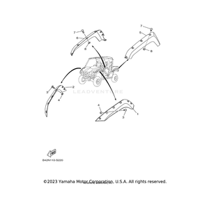 Fender, Over 3 by Yamaha 1XP-F1559-00-00 OEM Hardware 1XP-F1559-00-00 Off Road Express