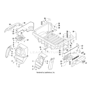 Fender, Rear - Assembly - Upper Left By Arctic Cat 2506-999 OEM Hardware 2506-999 Off Road Express Drop Ship