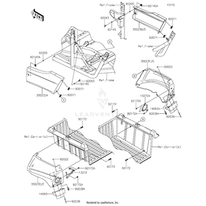 Fender-Rear,Front,Lh,B.White by Kawasaki 35023-0366-266 OEM Hardware 35023-0366-266 Off Road Express Peach St