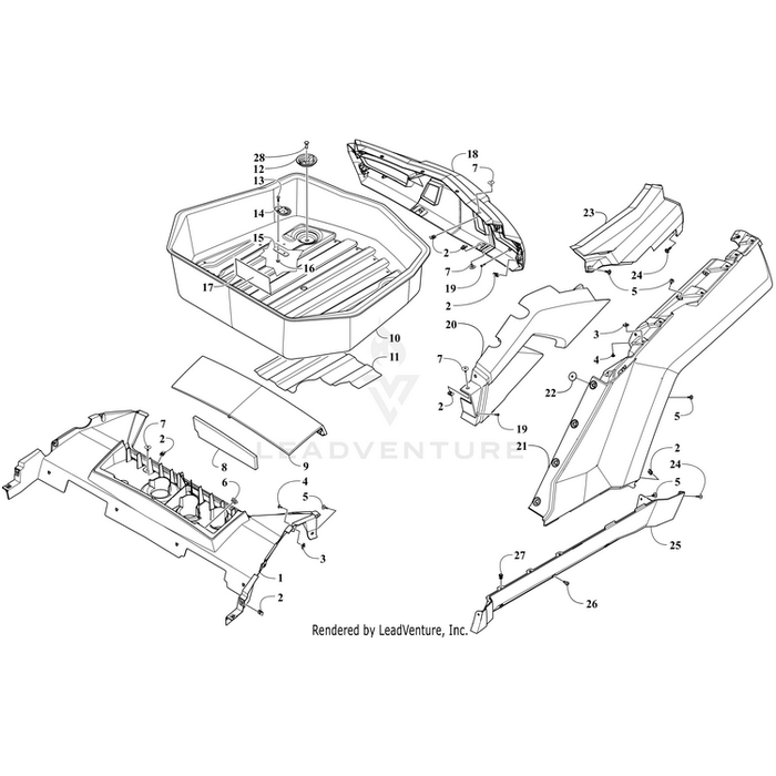 Fender, Rear - Left - Charcoal By Arctic Cat