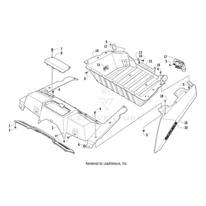 Fender, Rear - Left Green By Arctic Cat 5506-281 OEM Hardware 5506-281 Off Road Express Drop Ship