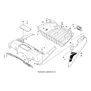 Fender, Rear - Left - Red By Arctic Cat 5506-147 OEM Hardware 5506-147 Off Road Express Drop Ship