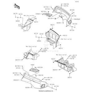 Fender-Rear,Lh,B.White by Kawasaki 35023-0307-266 OEM Hardware 35023-0307-266 Off Road Express Drop Ship