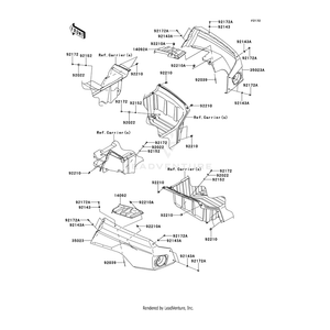 Fender-Rear,Lh,Camouf by Kawasaki 35023-0322-16P OEM Hardware 35023-0322-16P Off Road Express Drop Ship