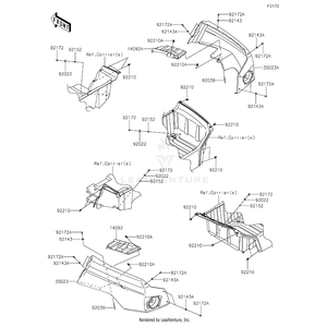 Fender-Rear,Lh,Camouflage by Kawasaki 35023-0322-42H OEM Hardware 35023-0322-42H Off Road Express Drop Ship