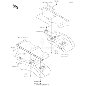 Fender-Rear,Lh,F.Black by Kawasaki 35023-0045-6Z OEM Hardware 35023-0045-6Z Off Road Express Drop Ship