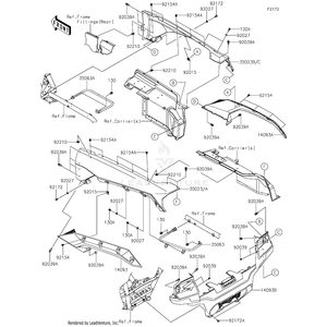 Fender-Rear,Lh,M.M.White by Kawasaki 35023-0453-66F OEM Hardware 35023-0453-66F Off Road Express Drop Ship