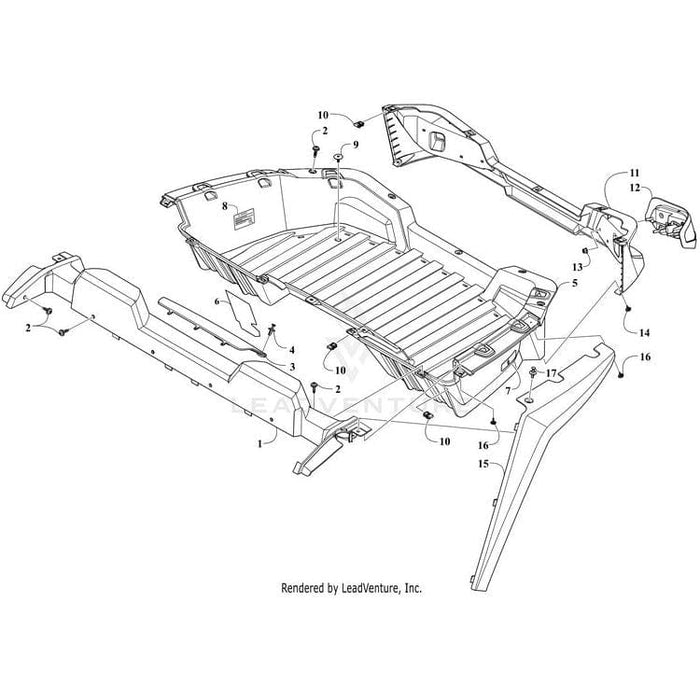 Fender, Rear - Right - Gray By Arctic Cat