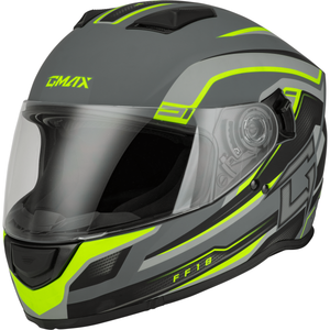 FF-18 Drift Helmet (2024) by GMAX F1181338 Full Face Helmet 72-73622X Western Powersports Grey/Hi-Vis / 2X