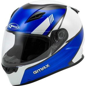 FF-49 Full-Face Deflect Helmet by Gmax 72-5752XS Full Face Helmet 72-5752XS Western Powersports Drop Ship XS / White/Blue