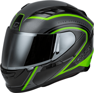 FF-98 Aftershock Helmet by GMAX F1984768-ECE Full Face Helmet 72-51402X Western Powersports Grey/Neon Green / 2X