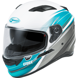 FF-98 Osmosis Helmet by GMAX F1983206 Full Face Helmet 72-5131L Western Powersports Drop Ship LG / White/Teal/Grey