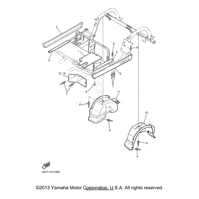 Flap, Front Fender (R.H.) by Yamaha