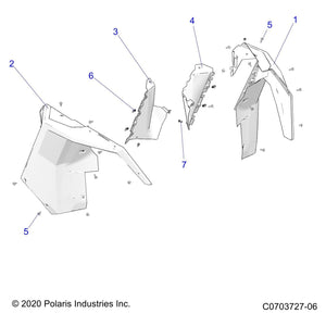 Flare Fender, Front, Left, Glos by Polaris 5455175-070 OEM Hardware P5455175-070 Off Road Express