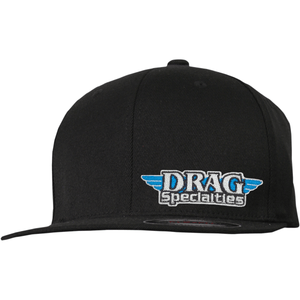 Flat Bill Hat By Throttle Threads DRG23H12BKOR Hat 2501-2141 Parts Unlimited