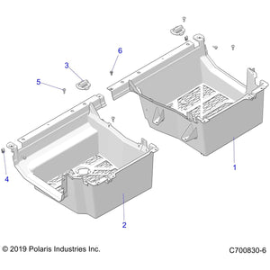 Floor, Rear, Right, Gloss Black by Polaris 5452921-070 OEM Hardware P5452921-070 Off Road Express