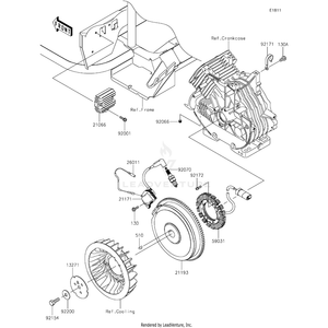 Flywheel-Assembly by Kawasaki 21193-0041 OEM Hardware 21193-0041 Off Road Express Peach St