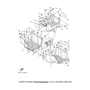 Footrest 1 by Yamaha 1XD-F7411-00-00 OEM Hardware 1XD-F7411-00-00 Off Road Express