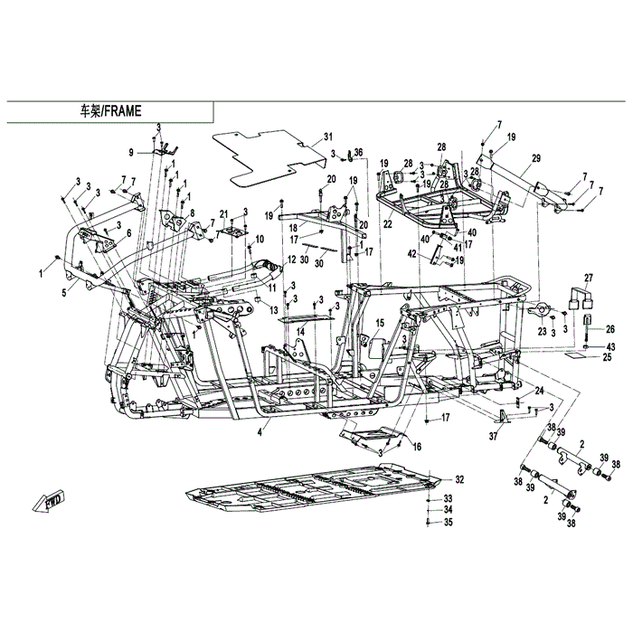 Frame Assy. (Replaces 5Bra-031000-30000) by CF Moto