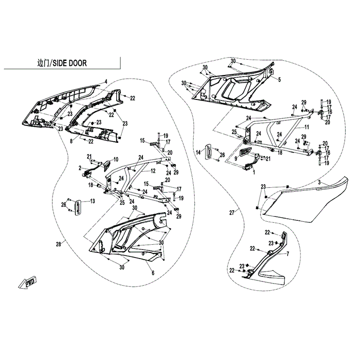 Frame Assy Rh Door by CF Moto