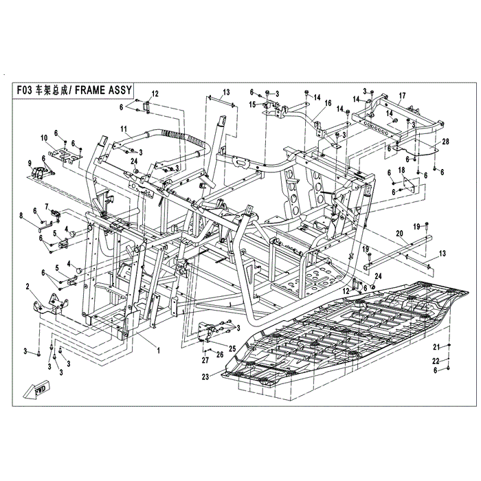 Frame Assy. (Special Order Allow 9 To 12 Weeks) by CF Moto