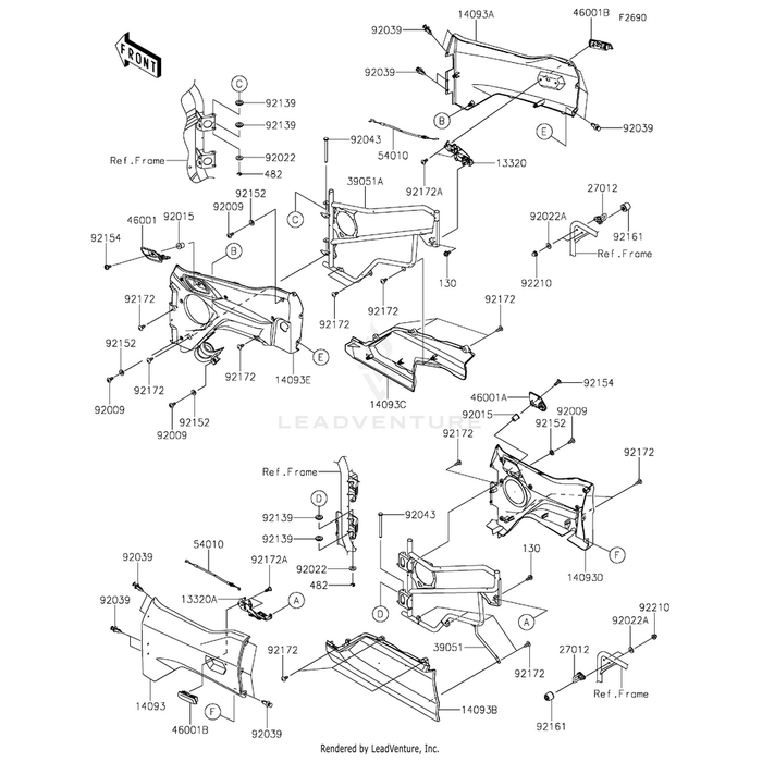 Frame-Comp-Side,Lh by Kawasaki