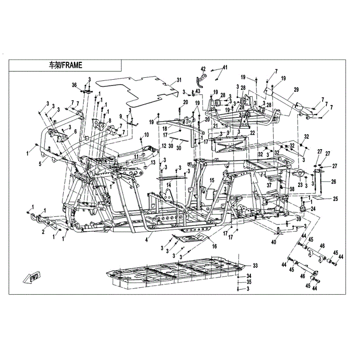 Frame (Replaces 5By2-031000-80000) by CF Moto