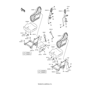 Frame-Seat,Rear,Lh by Kawasaki 53007-0349 OEM Hardware 53007-0349 Off Road Express Drop Ship