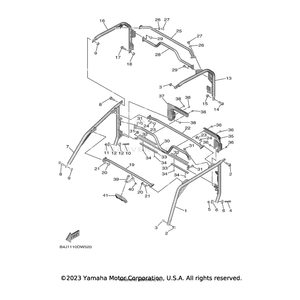 Frame, Sunroof 2 by Yamaha B4J-K833R-01-00 OEM Hardware B4J-K833R-01-00 Off Road Express Drop Ship